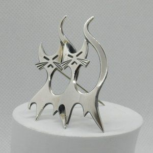 Vintage Beau SS Pair of Siames Kitty Cats Brooch